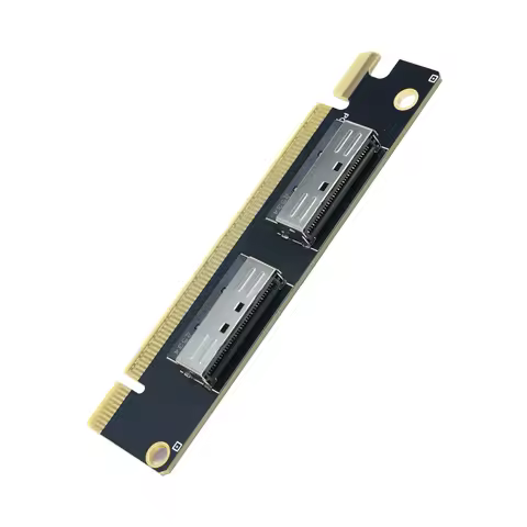 PCIe 4.0 Gen4 x16 to Dual MCIO x8 Bifurcation Splitter Card Server GPU Expansion Card For GPU AI Tra