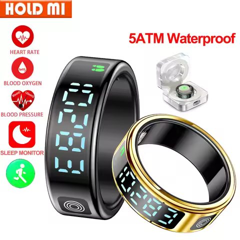 2025 New SR08 Smart Ring Men Women LED Display Screen Heart Rate Blood Oxygen Monitoring 5ATM Waterp