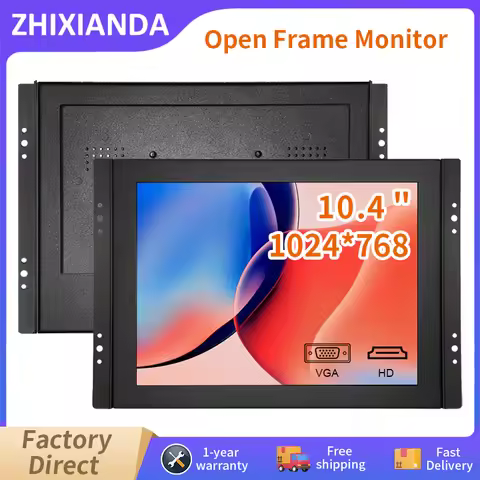 Zhixianda 10.4 Inch 1024x768 4:3 Open Frame Industrial Embedded Resistive Capacitive Touch Screen Mo