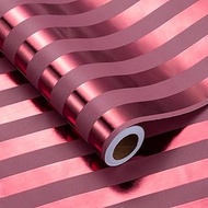 LeZakaa Embossed Wrapping Paper Roll - Stripe Pattern with Gold Foil in Pink for Birthday, Wedding, 