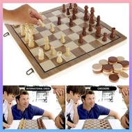 56Pcs Chess and Checkers Set Chess Game Set Wooden 2-in-1 Board Game Handmade Chess Board Game SHOPCYC5316