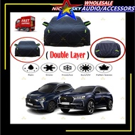 CITROEN DS7 190T Black Zipper Design Jet Protection Car Cover Waterproof Sun-proof Selimut Kereta ci