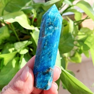 Natural Apatite Mineral Hexagonal Prism Crystal Obelisk Apatite Single Pointed Wand Stone Handicraft