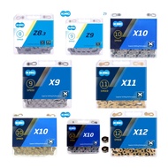 Bicycle Chain KMC Z8.3 Z9 X9 X10 X10 X11 X12 Silver Gold Color Road Bike Mountain