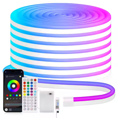 5V RGB Neon Strip Light 1M 2M 3M 3AA Battery Box With Bluetooth 17K/24K/44K Remote Control IP67 Wate