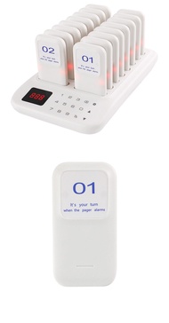 HANA TD157 Restaurant PagerPagers for RestaurantsSilent Mode1-99s AdjustableTouch Keypad16 Beepers f