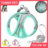 Adjustable Pet Harness Breathable Dog Collar for Cats Dogs Reflective Pet Leash Set Kitten Puppy Che