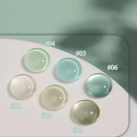 1pcs SHAKA Autumn Green Glass Bead Cat Eye Gel Nail Polish 2025 New Style Ice Transparent White Mint