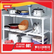 Modern 2L Shelf Under Sink Shelf Multifunctional Under Table Pot Rack