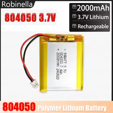 804050 Battery 2000mAh Li-Polymer Battery 3.7V Lithium Ion Batteries for Massager Medical Equipment 