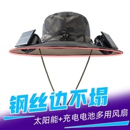 Solar Fan Sun Hat Solar Fan Hat Summer Solar Fan Hat Outdoor Climbing+USB Charging Sun Hat Adult Fis