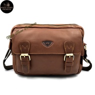 Beg Sandang Lelaki Kulit Leather Long Sling Bag Men Shoulder Bag Cross Body Messenger Leather Bag Be