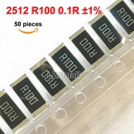 50 ชิ้น 2512 R100 ต้านทาน SMD R100 1 วัตต์ 1% 0.1R 0.1 โอห์มต้านทานใหม่เดิม