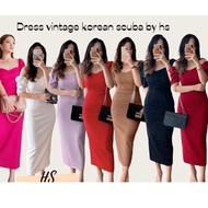 Item pilihan.. PREMIUM VINTAGE SCUBA DRESS VINTAGE/ DRESS KOREAN DRESS
