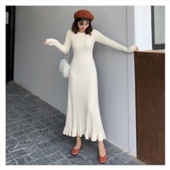 Elma dress rajut polos premium gaya korea