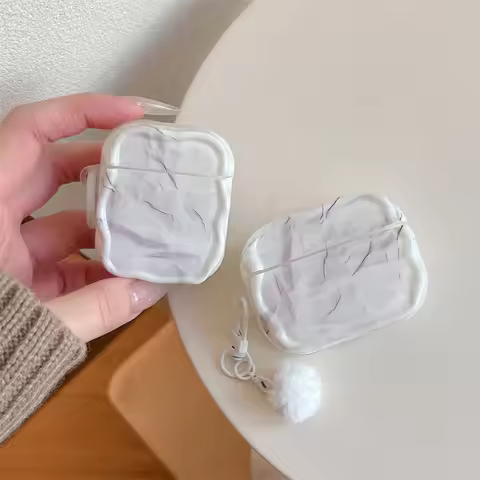 White marble for Airpods4 protective case for Airpods pro3 pro2 pro headphone cover second-generatio