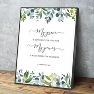 Canvas Wall Art 2 Corinthians 12:9 Bible Verse - My Grace Is Sufficient For You - Modern Black Metal