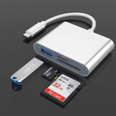 USB-C SD Card Reader, Micro SD/TF Adapter OTG USB 3.0 to Type-C Memory for Laptop, Tablet,Samsung an