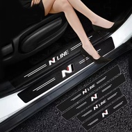 Carbon Fiber Car Door Sill Threshold Anti Scratch Protective Stickers Decals For Hyundai N LINE i30 