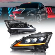 Vland LED Headlights For 2006-2013 Lexus IS250 IS350 ISF Black Projector Front Lamps Assembly Pair