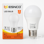 ESNCO หลอดไฟ LED 10 / 50 / 100 หลอด มีไดร์เวอร์ 5W 9W 12W 15W 18W  แสงนุ่มนวล ไม่กระพริบ ใช้ทน