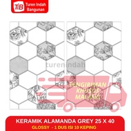 KERAMIK ALAMANDA GREY 25 X 40 - KERAMIK DINDING - KERAMIK KAMAR MANDI