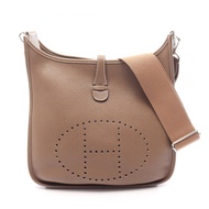 【二手】愛馬仕 HERMES Evelyne 3 Trois PM 肩背包 Etoupe 皮革 Evelyne 3PM Etoupe 女士二手 A