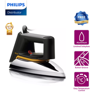 PHILIPS Classic Dry Iron (HD1172-01) - Flat Iron, Linished Aluminum Soleplate, Easy Temperature Cont