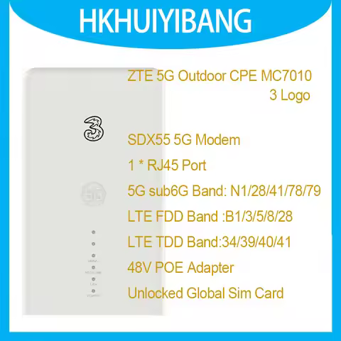 ZTE 5G Outdoor CPE MC7010 Cellular Modem 48V POE Gigabit Ethernet Port 5G sub6G NSA+SA 4G LTE CAT22