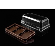 KCC E-85 กล่องพลาสติก กล่องเบเกอรี่ ฐานสีน้ำตาล E85 + ฝาใส (50ชุด)