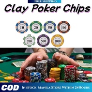 1PCS Clay Poker Chips 14 Gram Home Game Party Poker Chips 10/20/50/100/200/500/1000 Denomination
