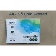 Sổ Vẽ Màu Nước HAPPY Hạng Họa Sĩ 300gsm A5/A4