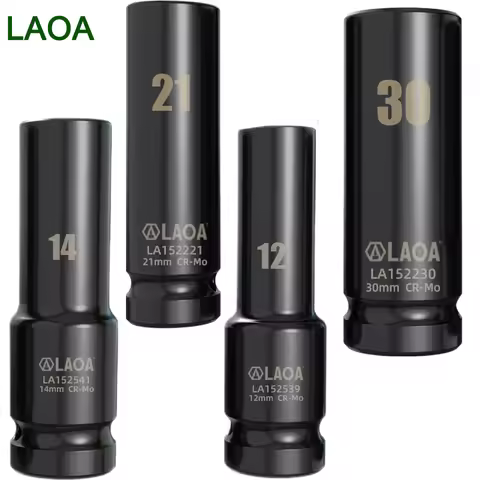 LAOA Metric 1/2 hexagonal extension socket 6-angle chrome-molybdenum steel socket head electric pneu