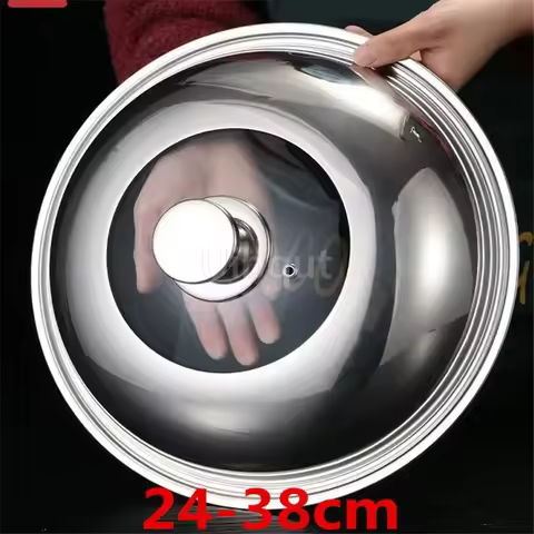 24-38cm Frying Pans lid Wok Pan Lids Stainless Steel Pot Lid General Pan Kitchen Glass Lid Tempered 