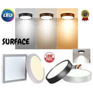 LED Surface Downlight Round/Square 12W 18W 24W Black White / Lampu surface downlight plaster ceiling