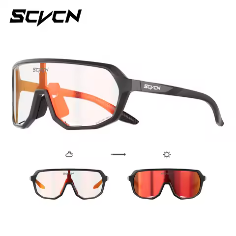SCVCN Cycling Glasses Photochromic Mens Sunglasses for Mountain Bike Road Bicycle Eyewear Cycle Gogg