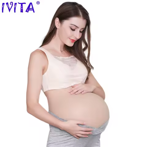 IVITA 100% Artificial Silicone Fake Pregnant Soft Belly Realistic Silicone Pregnancy Jelly Belly For
