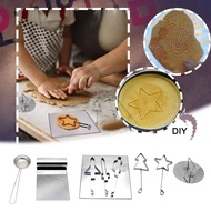 9Pcs Dalgona Stainless Cooking Set Squid Game of Sugar Making Tools Korean Candy Cooking DIY Korean Cookie Cake Mold Des