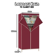 Lemari Kain Portable 1 Sisi Polos + Gantungan - Lemari Baju Kain Anti Debu Dengan Gantungan