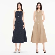 RECHIC Elegant and stylish Bibian boat neck midi dress with striped pattern