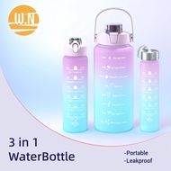 3 in 1 Set (2L+1L+500ML)Water Bottle Tumbler with Straw Portable Outdoor Sports Bottle