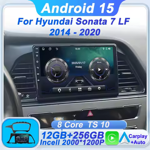 Carplay Android 15 Car Radio 2din Android 14 For Hyundai Sonata 7 LF 2014 2015 2016 2017 - 2020 GPS 
