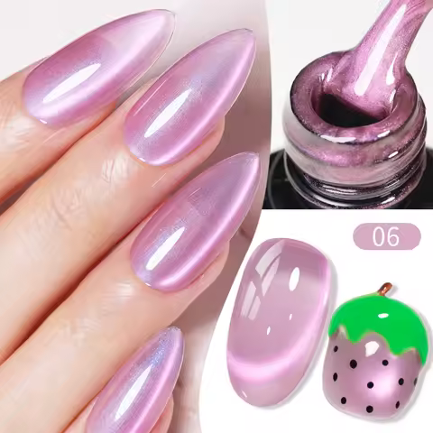 AWStorG 7.5ML Flash Pure Lust Pink Light Heroine Glitter Cat Eye Gel Nail Polish Whitening Ice Trans
