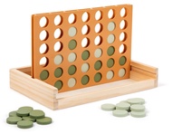Wooden 4 in a Row- Aesthetic Board Games-Wooden Connect Four-Coffee Table Decor- Montessori Travel G