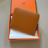 Hermes 金棕色❌黃色鎖鏈絲巾短夾