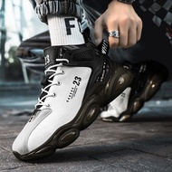 【 Ready Stock 36-46】Fashionable all-match men's high elastic sole sneakers LeBron James basketball s