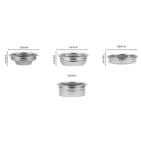 58mm 1/2/4 Cup 7g 18g 22g and Blind Bowl Filter Replacement Filters Basket Dosing Ring for Coffee Bo