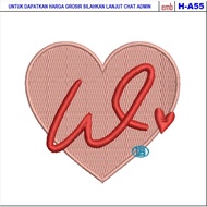 H-A55 INITIAL PINK LOVE LOGO EMBROIDERED PATCH
