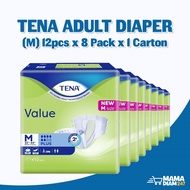 TENA Value Adult Diapers  (M) 12pcs, Carton of 8