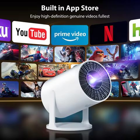 HY320 Mini Projector | 4K Projector Native 720P 390 ANSI 1920*720P Cinema Portable Proje